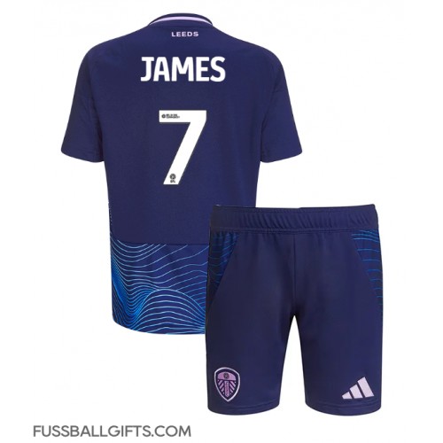 Leeds United Daniel James #7 Fußballbekleidung 3rd trikot Kinder 2024-25 Kurzarm (+ kurze hosen)